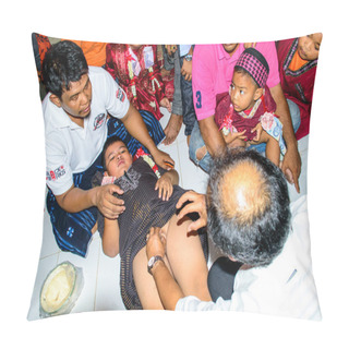 Personality  A Doctor Checking Children Before The Start Circumcision. Pillow Covers