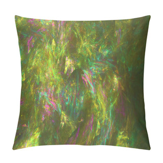 Personality  Fantasy Chaotic Colorful Fractal Pattern. Abstract Fractal Shapes. 3D Rendering Illustration Background Or Wallpaper. Pillow Covers