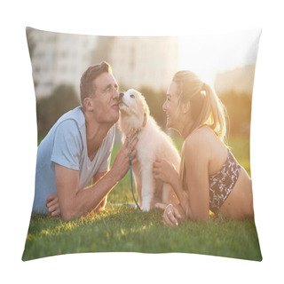 Personality  Dog Licking Man Face Pillow Covers