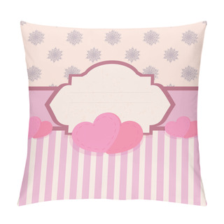 Personality  Vector Greeting Card With Hearts Pillow Covers