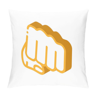 Personality  Boxer Fist Punch Icon Vector. Isometric Boxer Fist Punch Sign. Color Isolated Symbol Illustration Pillow Covers