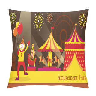 Personality  Amusement Park, Circus, Clown Pillow Covers