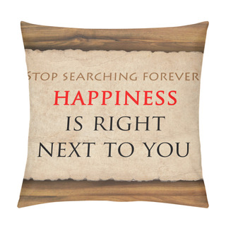 Personality  Inspirational Quote On  Grunge Paper Against Wood Background Pillow Covers