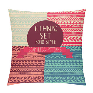 Personality  Set Of Four Abstract Seamless Patterns In Boho Style Pillow Covers