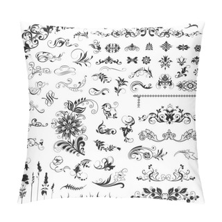 Personality  Set Of Vector Floral Elements Pillow Covers