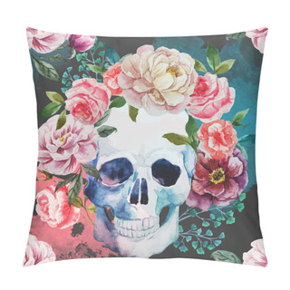 Personality  Watercolor Skull Pillow Covers