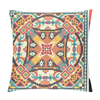 Personality  Geometric Square Pattern For Cross Stitch Ukrainian Traditional Pillow Covers