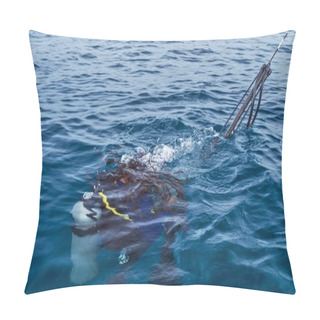 Personality  The Scuba Diver Underwater. Blue Nice Sea Pillow Covers