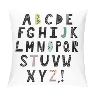 Personality  Alphabet In Scandinavian Style. Hand Drawn Letters, Stylish Abc Pillow Covers