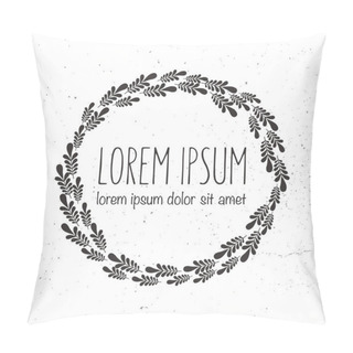 Personality  Vector Hand Drawn Wreath Logo Template Pillow Covers
