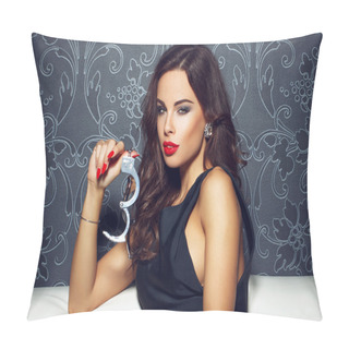 Personality  Sexy Woman Showing Handcuffs Pillow Covers