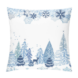 Personality  Seamless Pattern With Winter Forest Pillow Covers