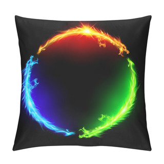 Personality  Fire Dragons In Circle. Pillow Covers
