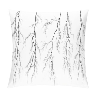 Personality  Set Of Silhouettes Of Thunderstorm Lightning. Pillow Covers