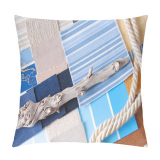 Personality  Interior Color Design Selection In Marine Concept Style Pillow Covers
