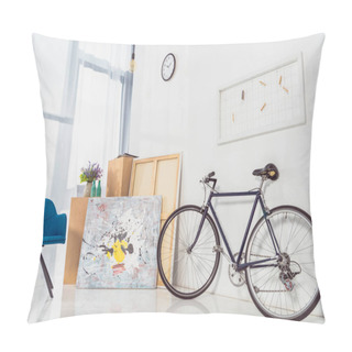 Personality  Bicycle And Blue Chair In Modern Light Room  Pillow Covers