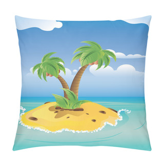 Personality  Cartoon Palm Island Pillow Covers