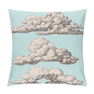 Personality  Detailed Vintage Style Clouds Vector Set Pillow Covers