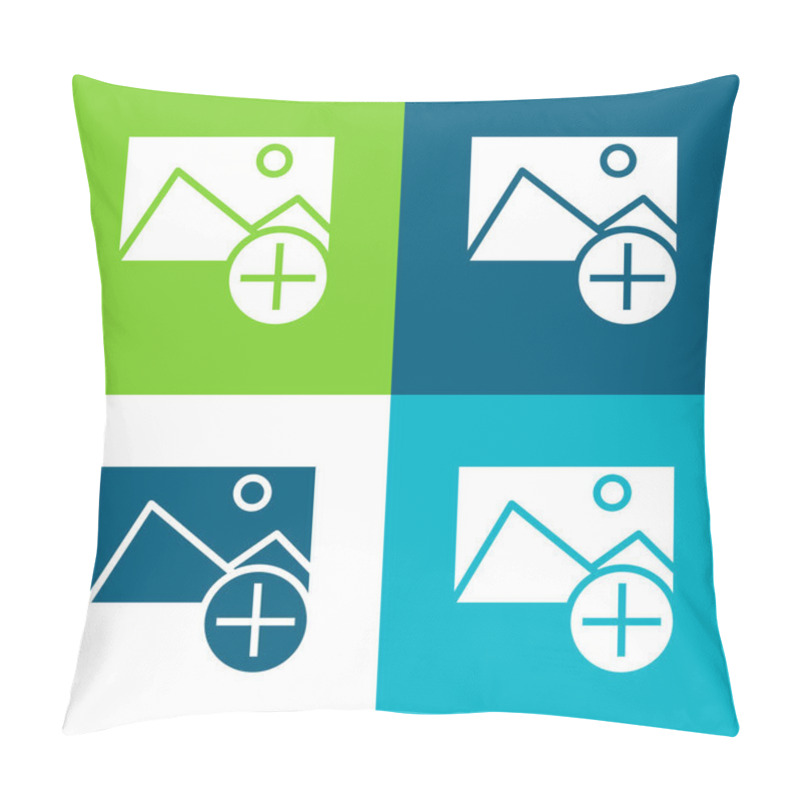 Personality  Add Flat four color minimal icon set pillow covers