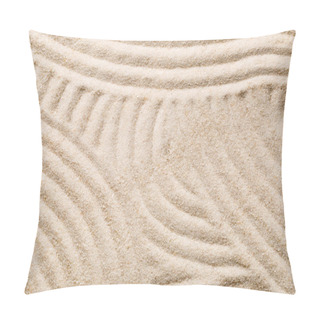 Personality  Zen Sand And Stone Garden With Raked Lines, Curves And Circles.  Pillow Covers