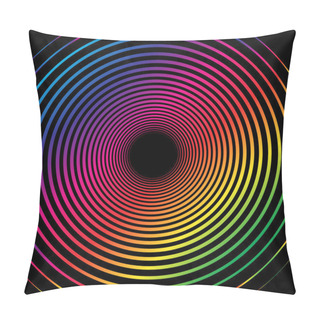 Personality  Rainbow Spiral On Black Background Pillow Covers