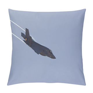 Personality  Airplane Stealth F-35 Lightning Jet Fighter Flying At The 2015 Miramar Air Show In San Diego, California Pillow Covers