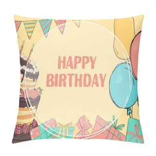 Personality  Text Frame. The Invitation To The Birthday Party. Pillow Covers