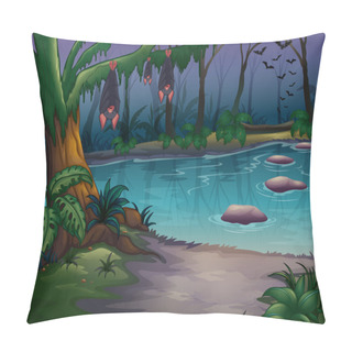 Personality  Mysterious Woods And A River Pillow Covers