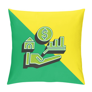 Personality  Benefits Green And Yellow Modern 3d Vector Icon Logo Pillow Covers