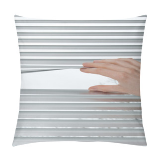 Personality  Hand Opening Venetian Blinds For Peeking Pillow Covers