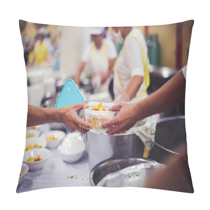 Personality  The Concept Of Providing Food To The Poor And Helping The Hungry In Society. Pillow Covers
