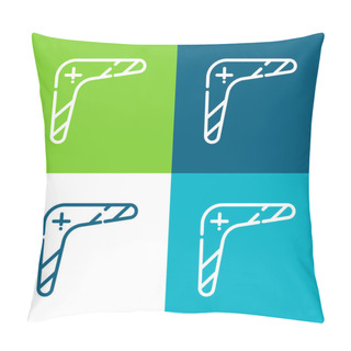 Personality  Boomerang Flat Four Color Minimal Icon Set Pillow Covers