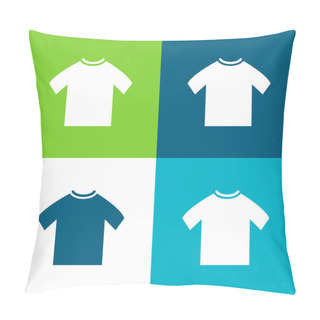 Personality  Black Male T Shirt Flat Four Color Minimal Icon Set Pillow Covers