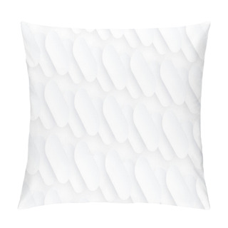 Personality  Abstract White Background With 3D Oval Shapes Pattern, Interesting White Gray Vector Background Illustration. Pillow Covers