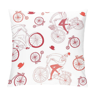 Personality  Happy Cyclist  Pattern Pillow Covers