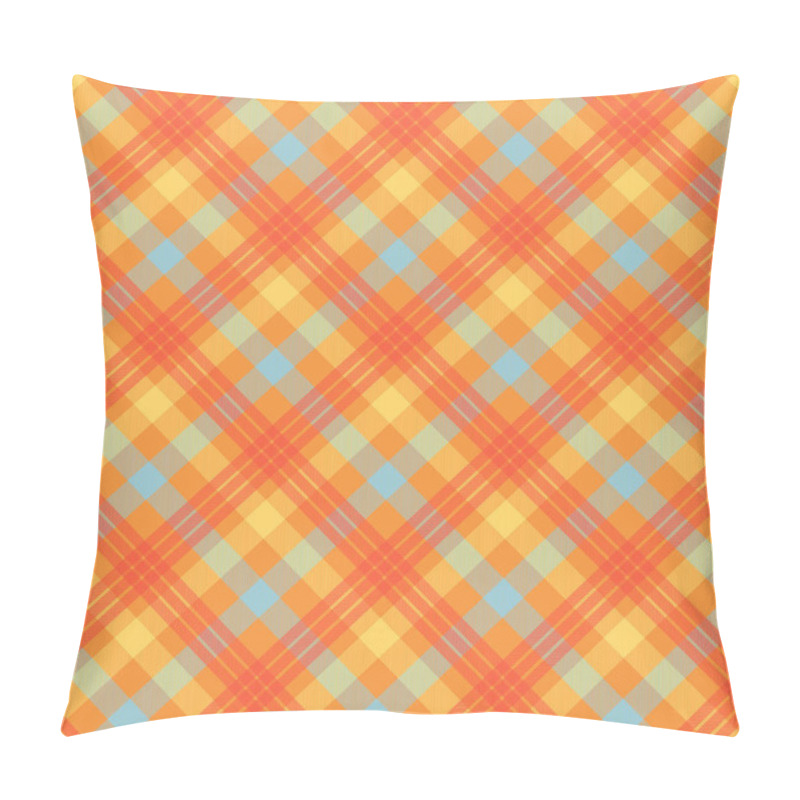 Personality  Tartan orange color seamless vector pattern pillow covers