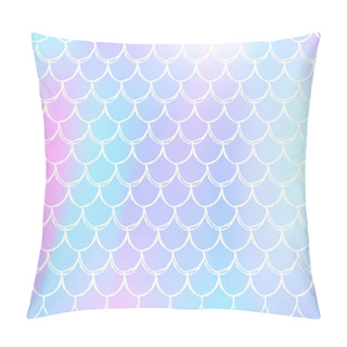Personality  Mermaid Scales Background With Holographic Gradient. Pillow Covers