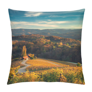 Personality  Famous Heart Shaped Wine Road In Slovenia,  View From Spicnik Near Maribor. Pillow Covers