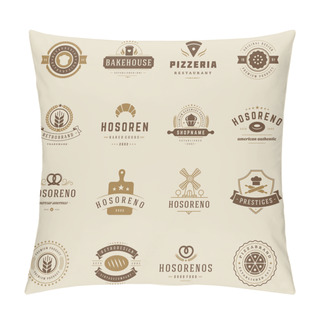 Personality  Bakery Shop Logos, Badges And Labels Pillow Covers