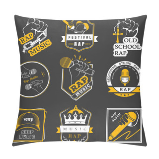 Personality  Set Logos And Badges Rap Music Pillow Covers