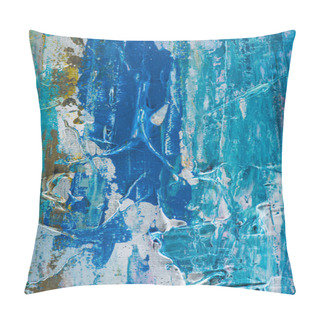 Personality  Creative Design Texture With Blue Brush Strokes Of Oil Paint Pillow Covers