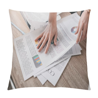 Personality  Businesswoman With Documents And Charts Pillow Covers