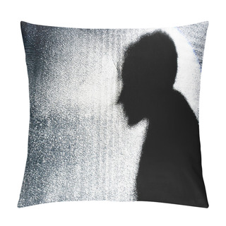 Personality  Person's Silhouette Behind Textured Glass Wall Pillow Covers