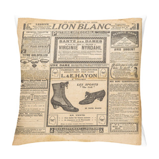 Personality  Newspaper Pages With Antique Advertising. Used Paper Background Pillow Covers