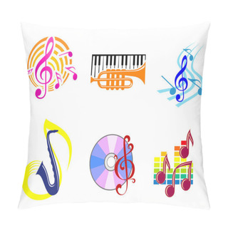 Personality  Musical Symbols And Emblems Pillow Covers
