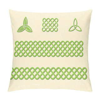 Personality  Green Celtic Borders And Elements Pillow Covers