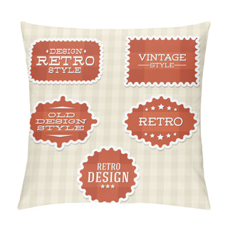Personality  Vintage Retro Labels,  Vector Illustration   Pillow Covers