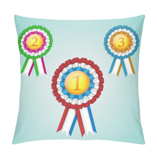 Personality  A Set Of Three First, Second And Third Place Rosettes Pillow Covers