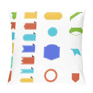 Personality  Blank Colorful Ribbons With Copy Space On White Background Pillow Covers