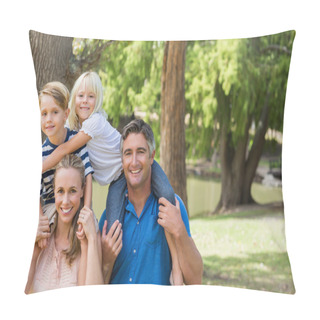 Personality  Happy Family Playing In The Park Together Pillow Covers